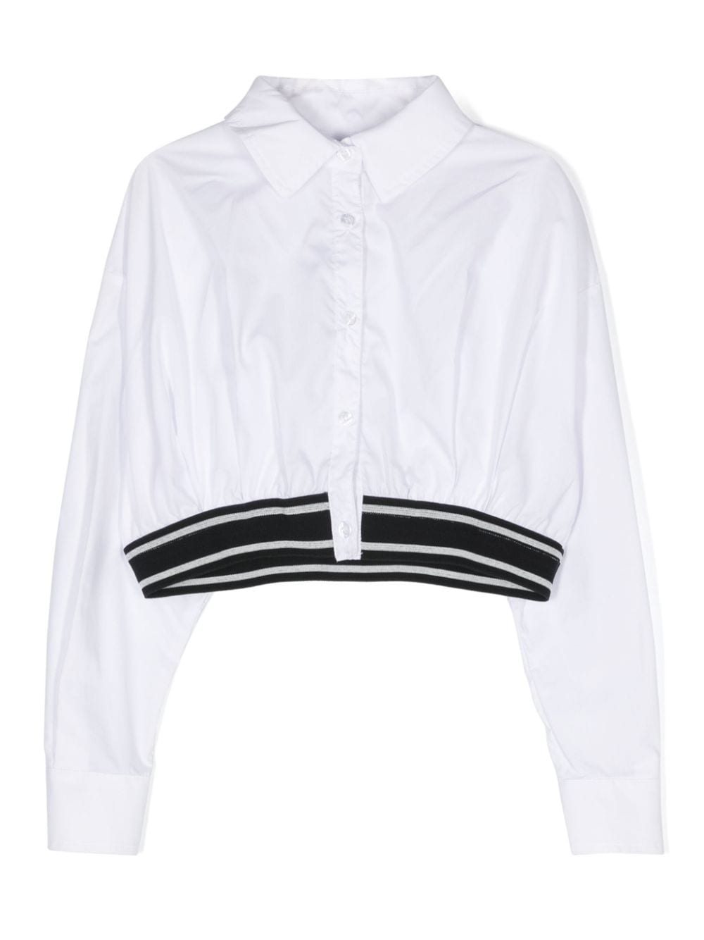 Monnalisa cotton cropped shirt - White von Monnalisa