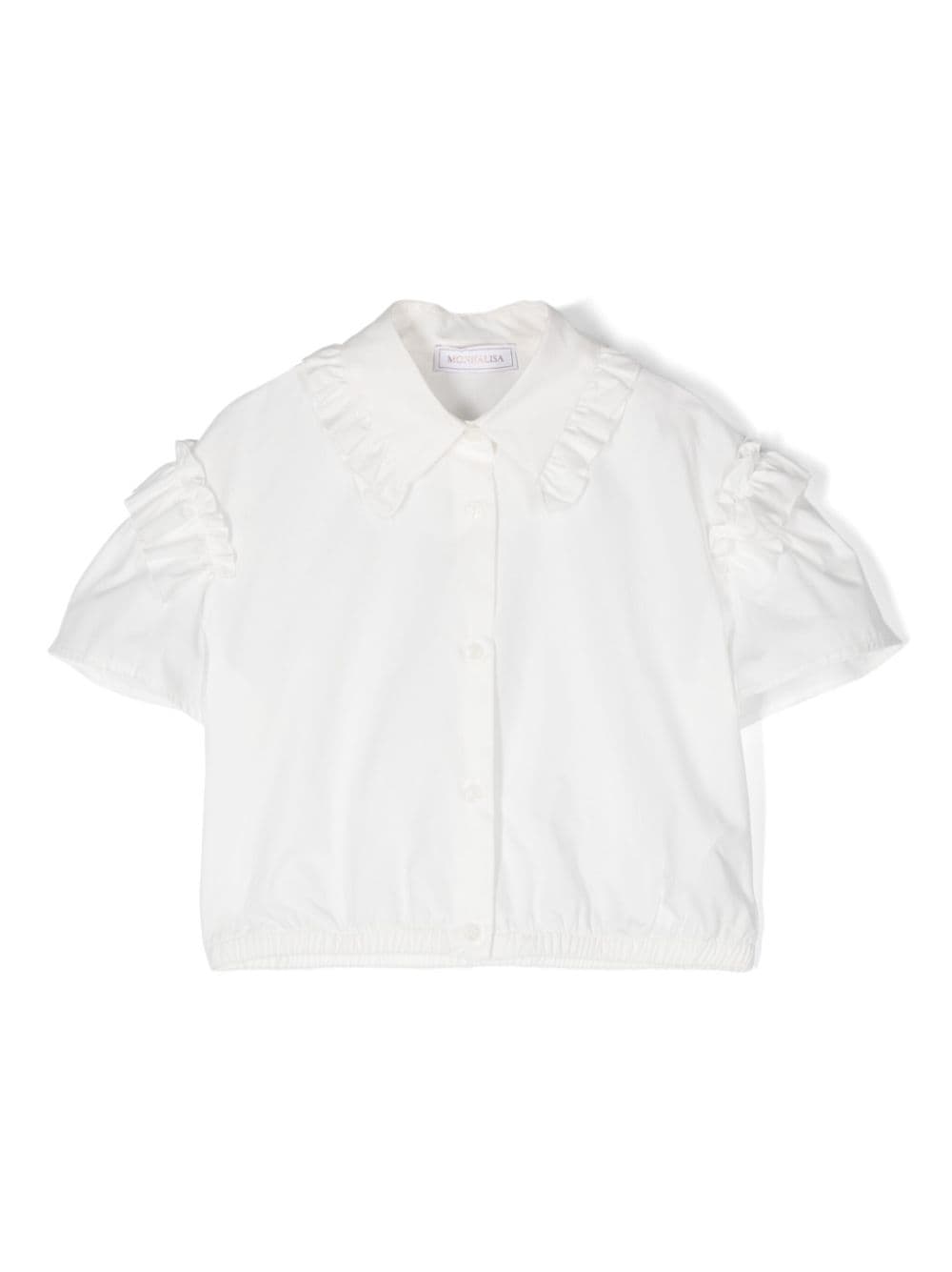 Monnalisa cotton poplin shirt - White von Monnalisa