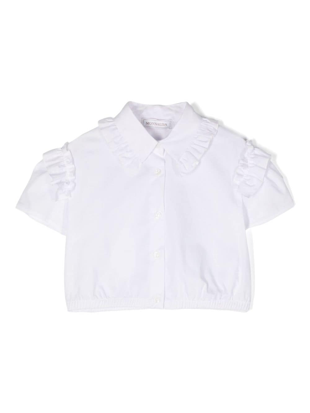 Monnalisa cotton poplin shirt - White von Monnalisa