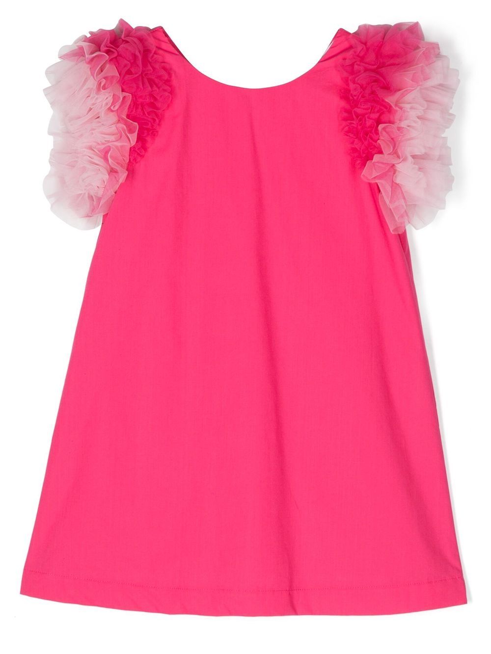 Monnalisa cotton tulle-sleeve dress - Pink von Monnalisa