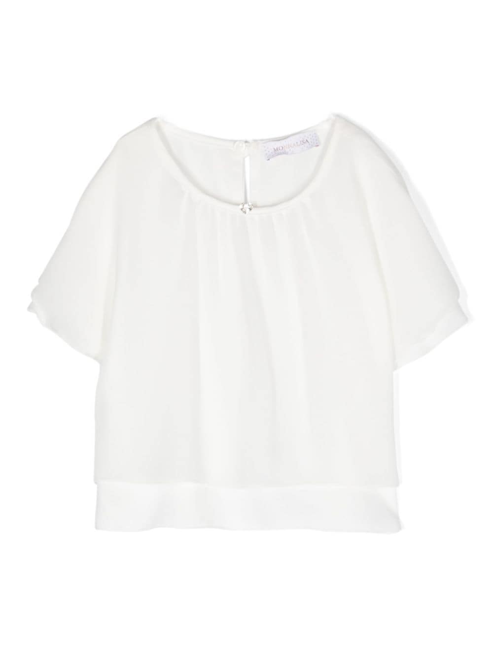 Monnalisa crew-neck layered blouse - White von Monnalisa