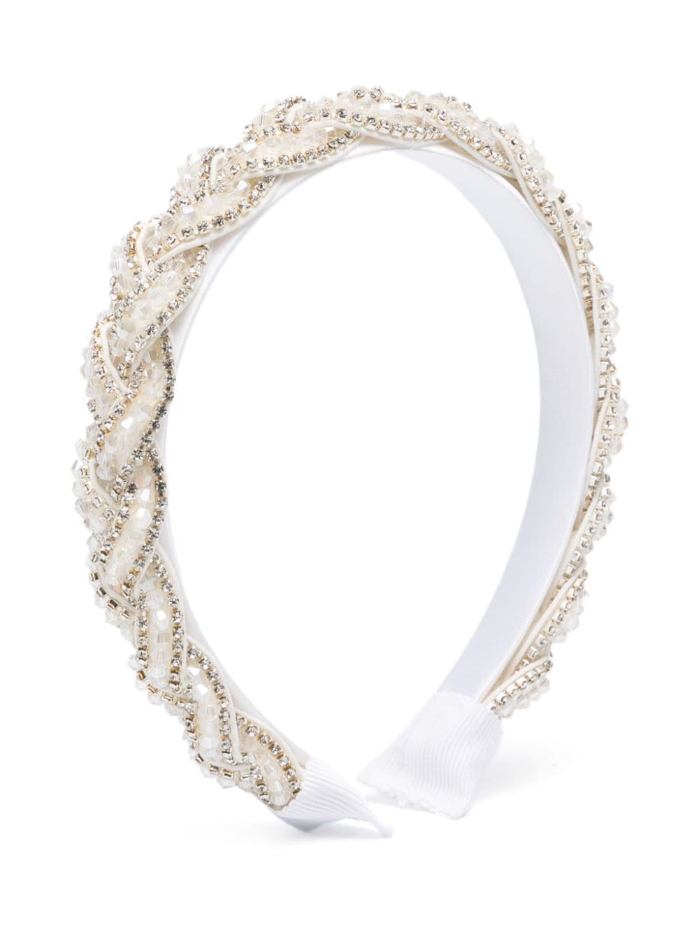 Monnalisa crystal-embelished braided head band - Silver von Monnalisa