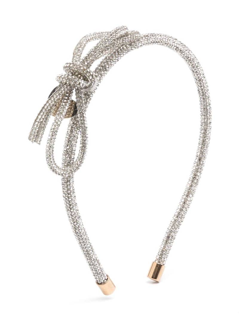Monnalisa crystal-embellished bow-detail headband - White von Monnalisa