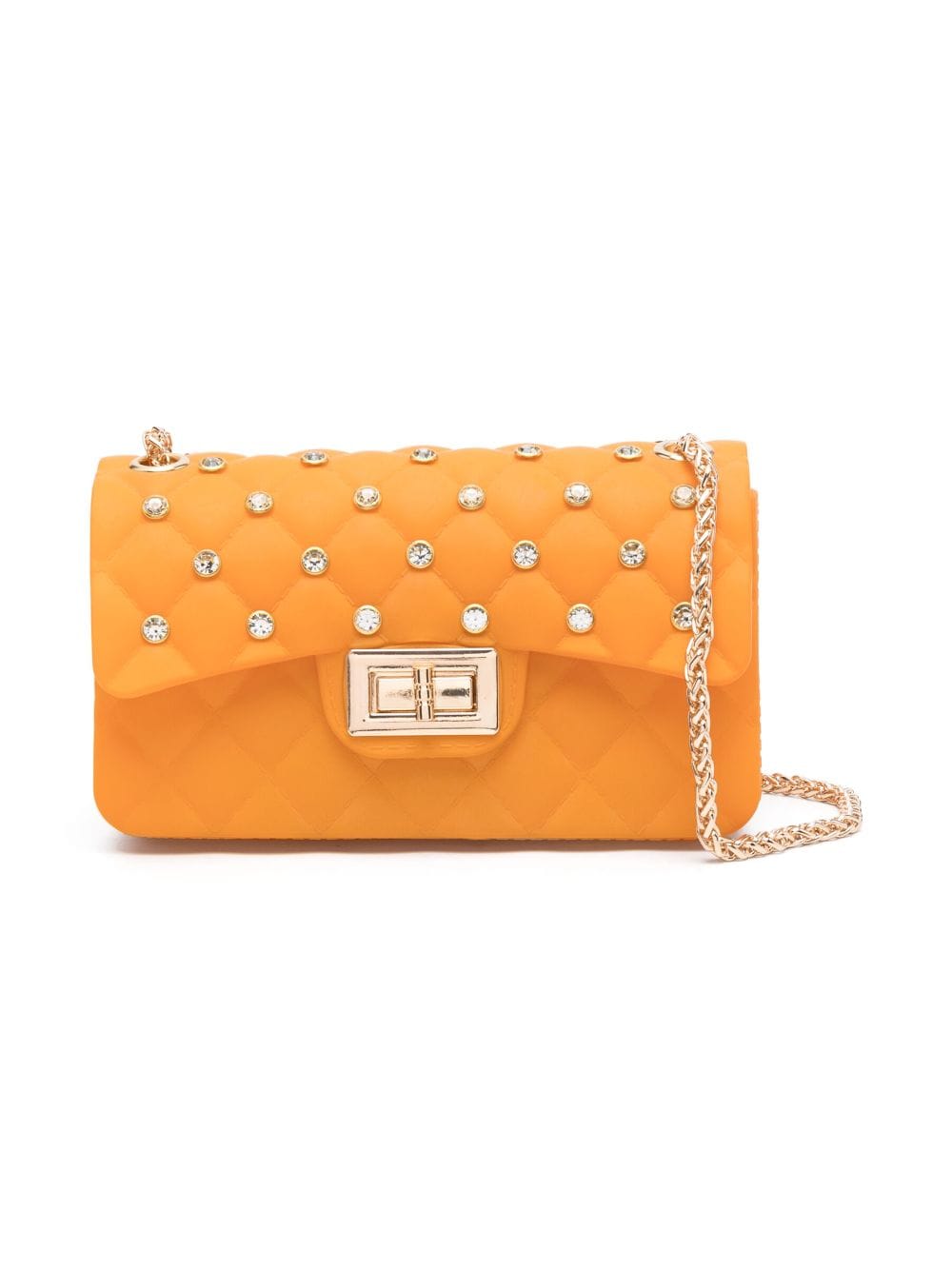 Monnalisa crystal-embellished quilted shoulder bag - Orange von Monnalisa