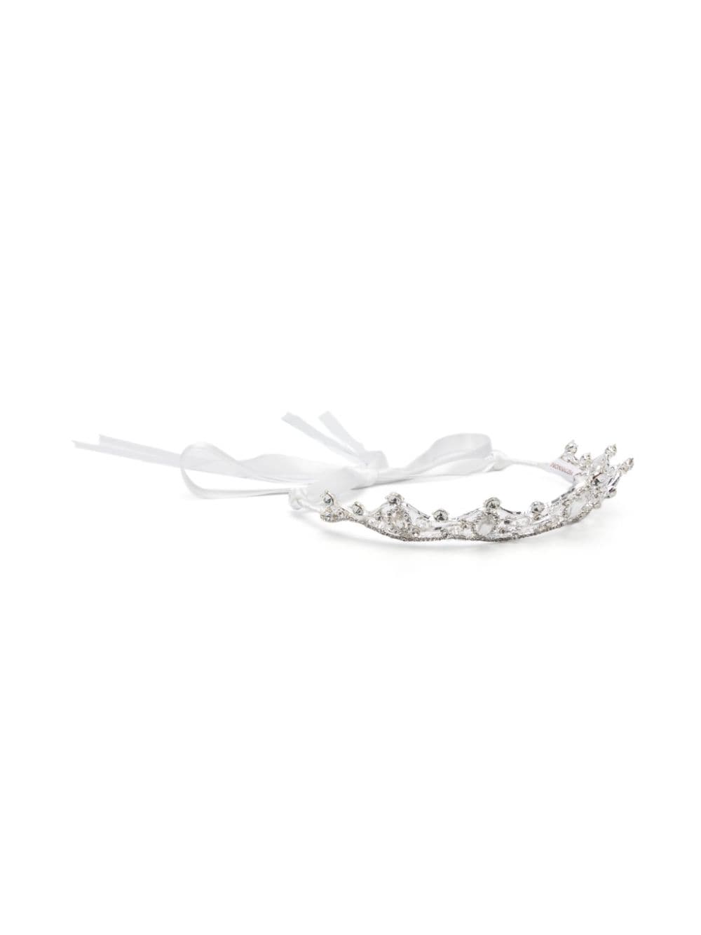 Monnalisa crystal-embellished tie-fastening head band - White von Monnalisa