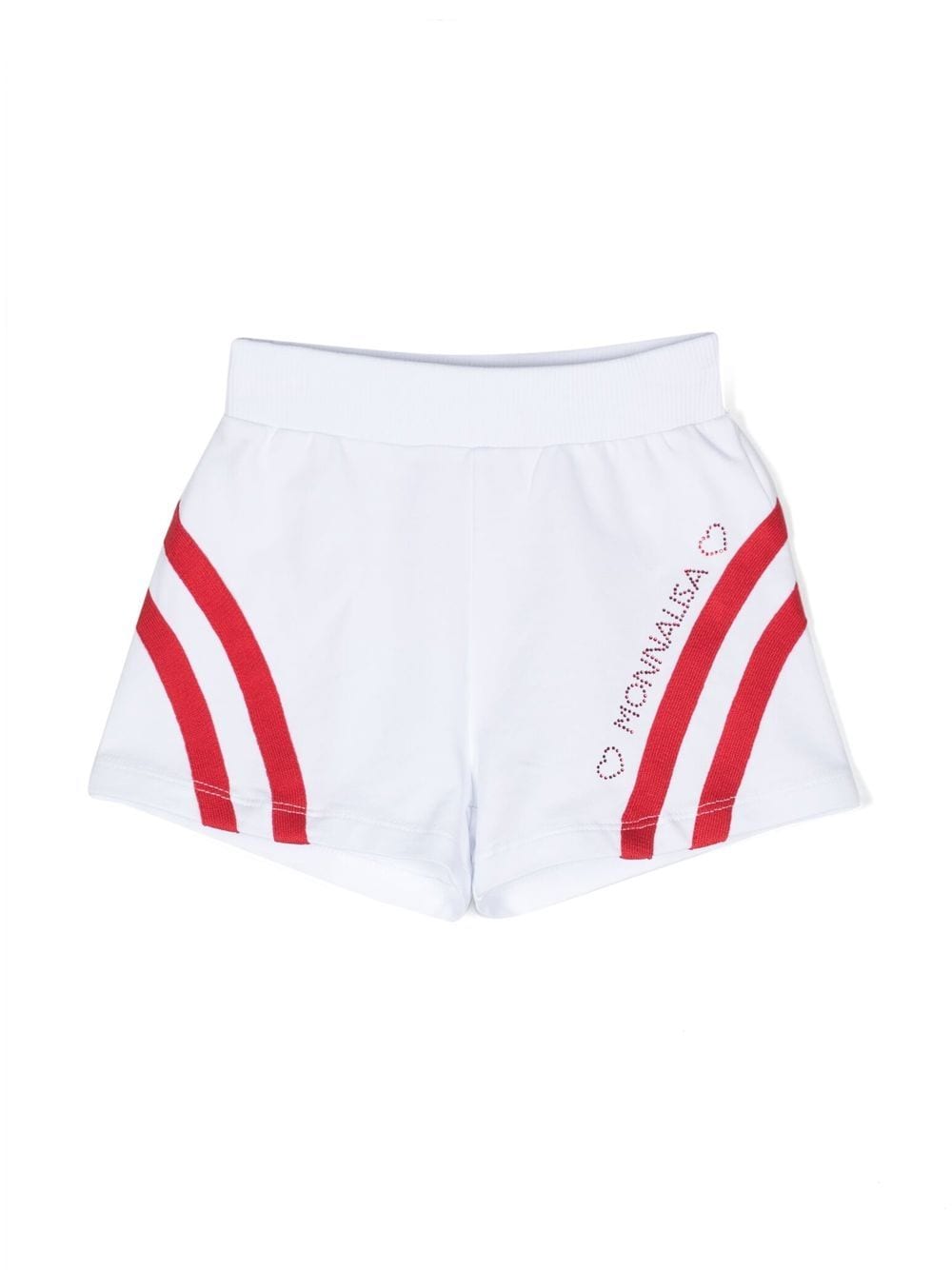 Monnalisa curved stripe-detail shorts - White von Monnalisa