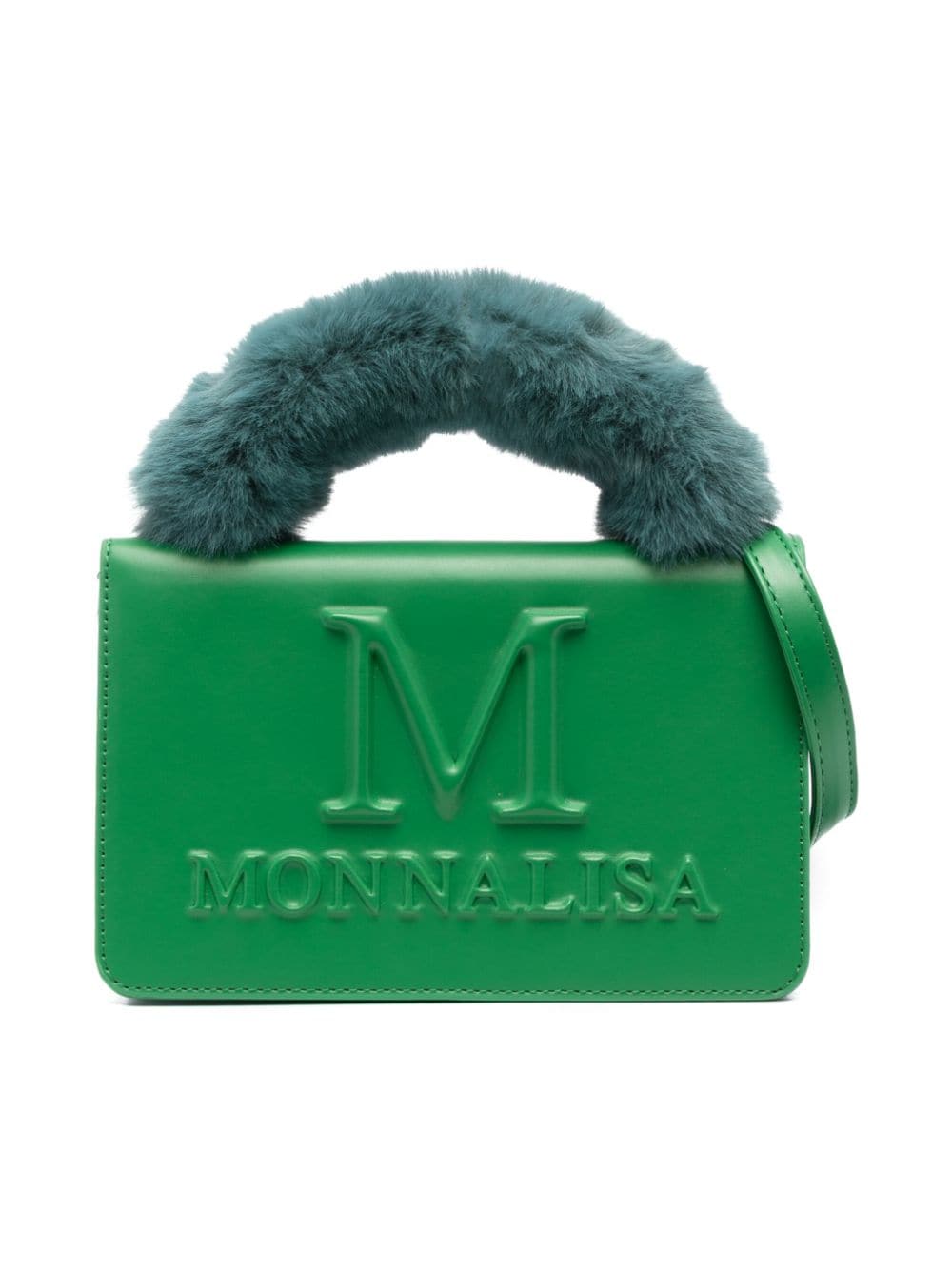 Monnalisa embossed-logo shoulder bag - Green von Monnalisa