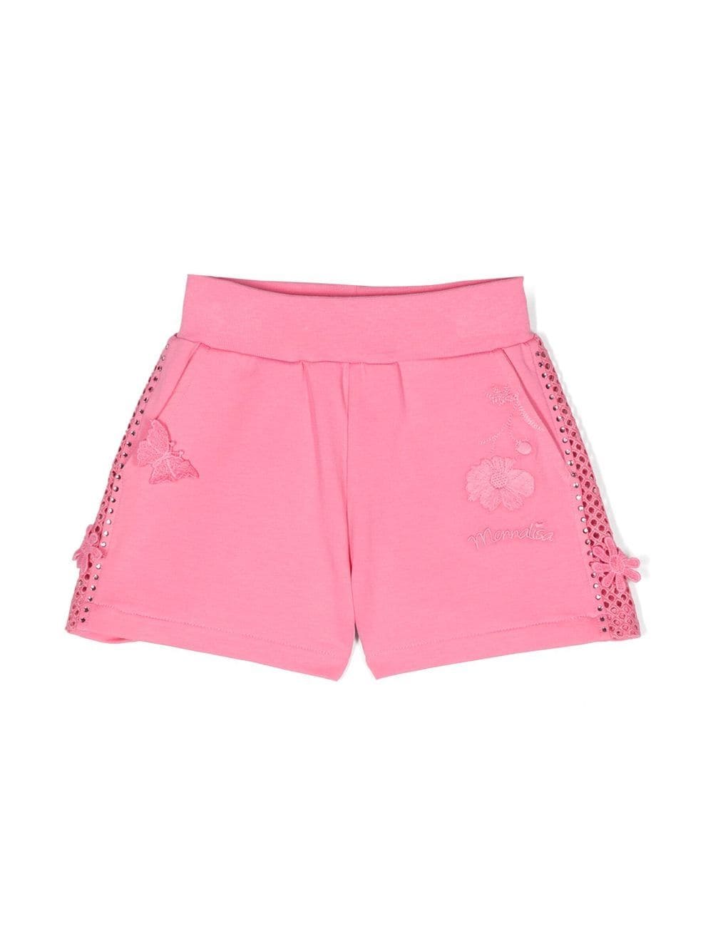 Monnalisa embroidered-logo track shorts - Pink von Monnalisa