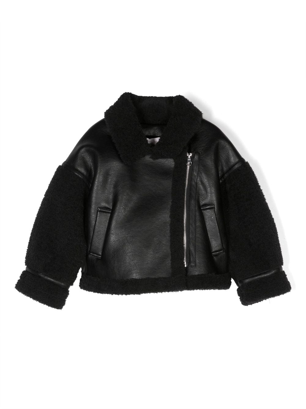 Monnalisa faux-leather zip-up jacket - Black von Monnalisa