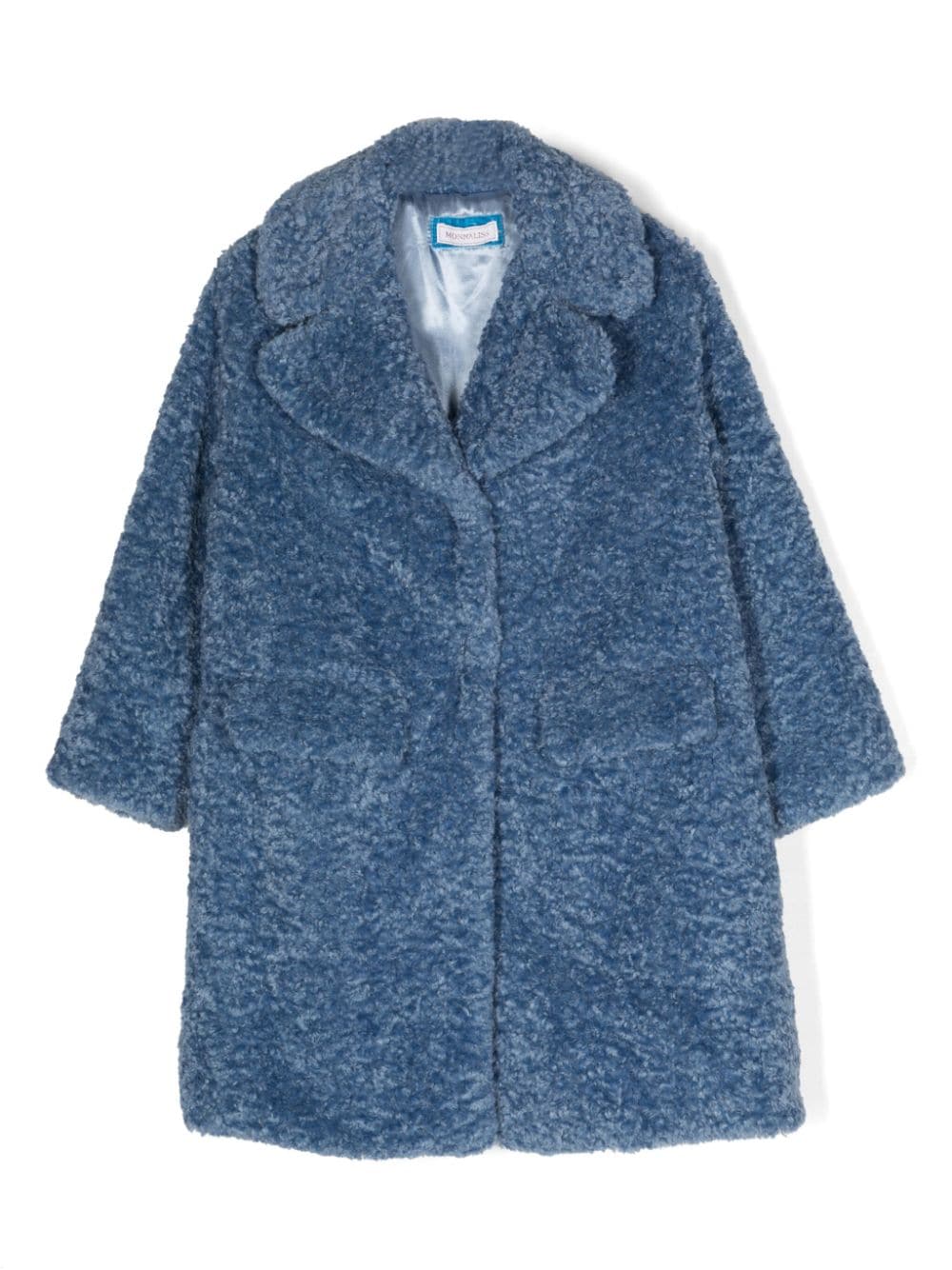 Monnalisa faux-shearling single-breasted coat - Blue von Monnalisa