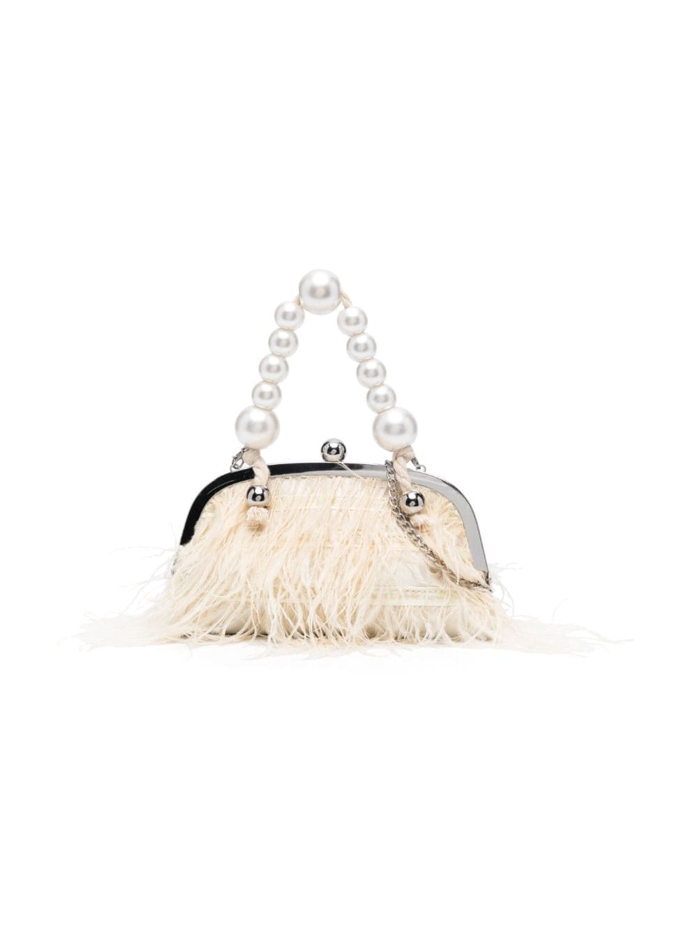 Monnalisa feather-detailing clutch bag - Neutrals von Monnalisa