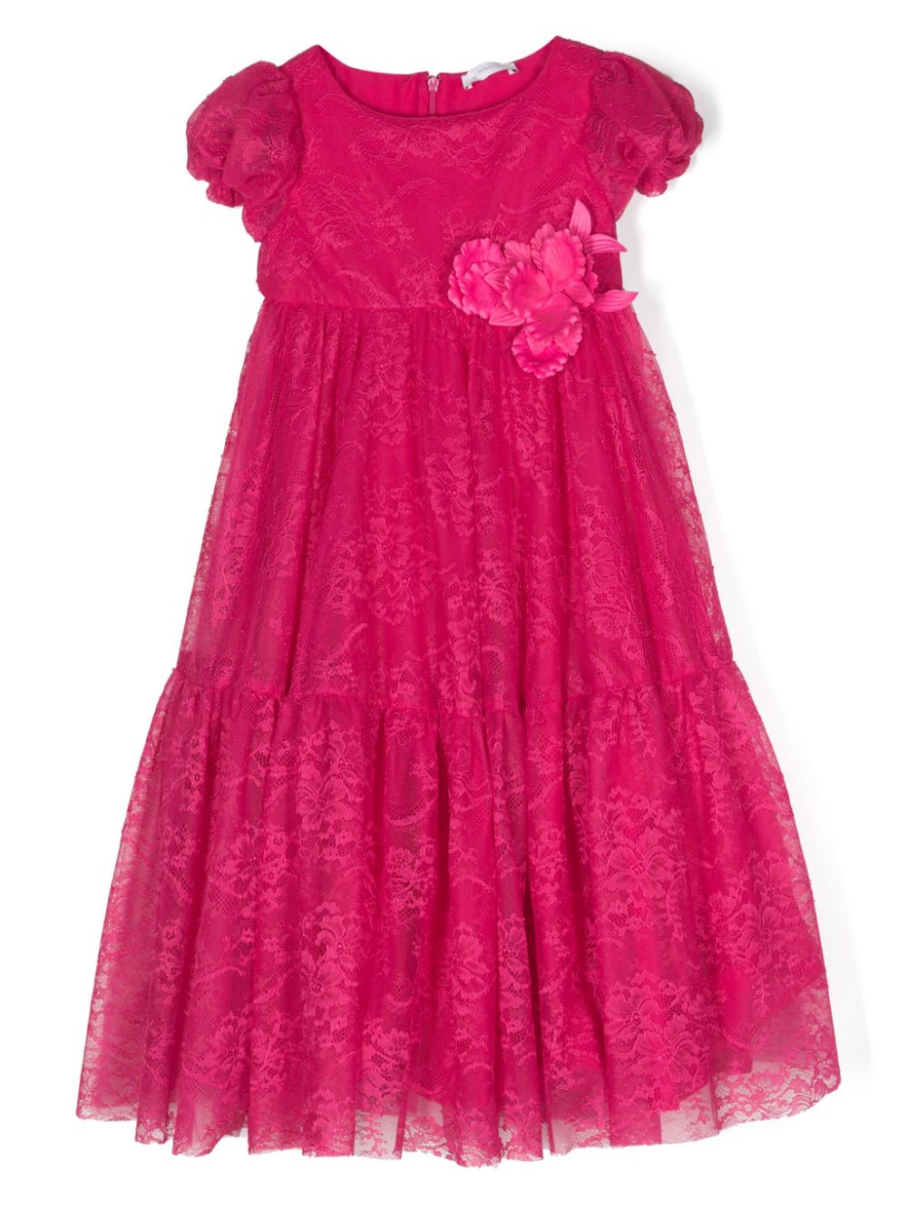 Monnalisa floral-lace tiered dress - Pink von Monnalisa