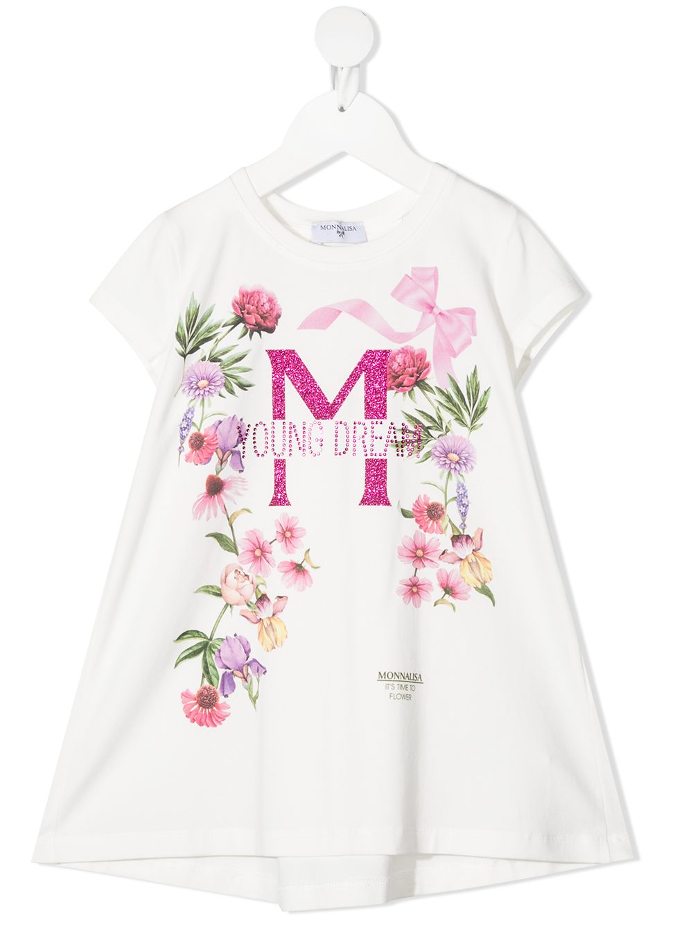 Monnalisa floral-print T-Shirt dress - White von Monnalisa