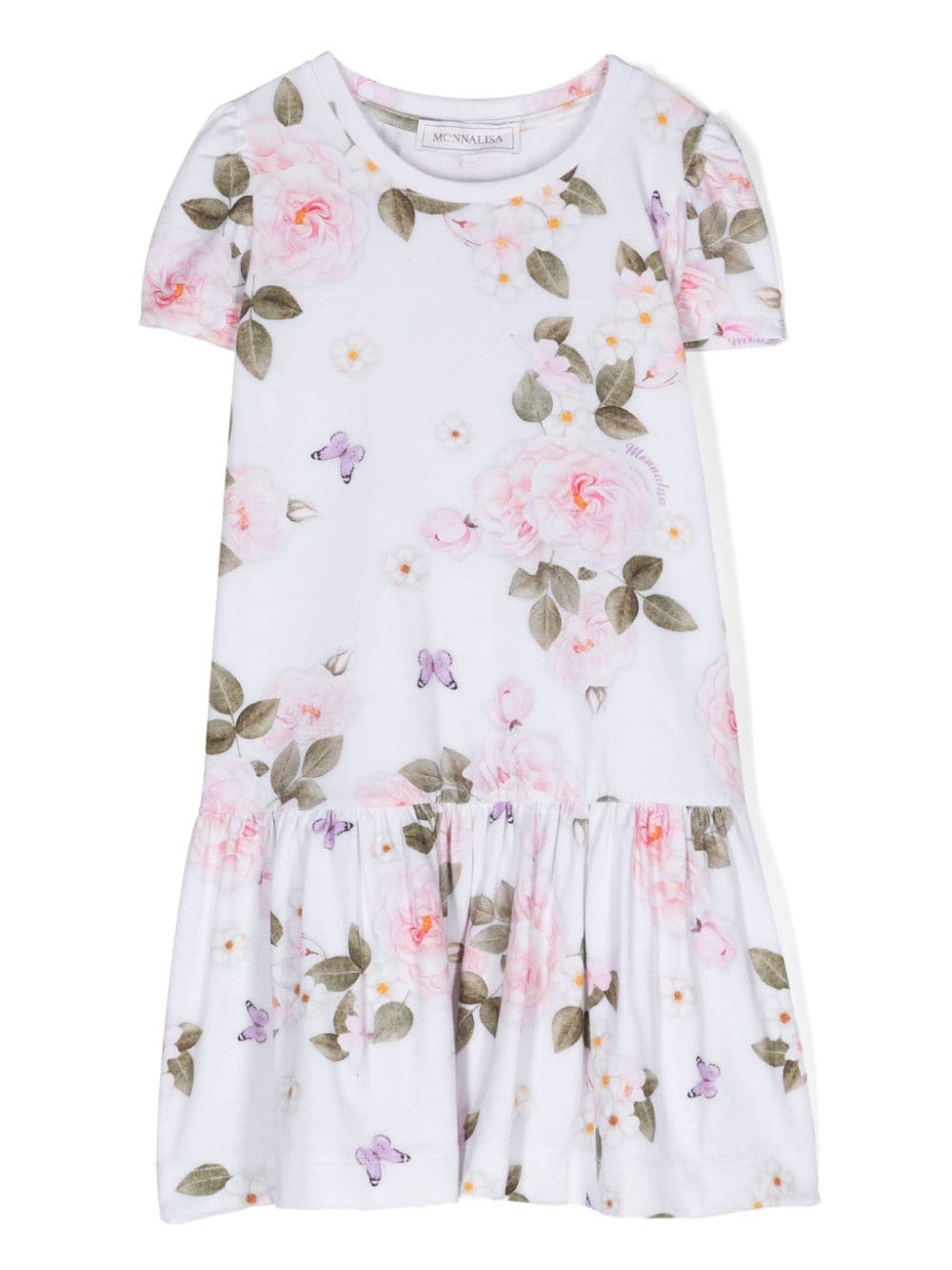 Monnalisa floral-print casual dress - White von Monnalisa