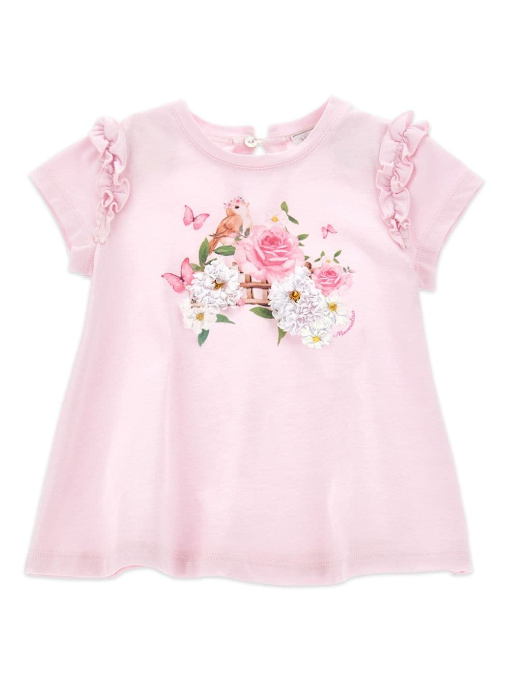 Monnalisa floral-print cotton T-shirt - Pink von Monnalisa