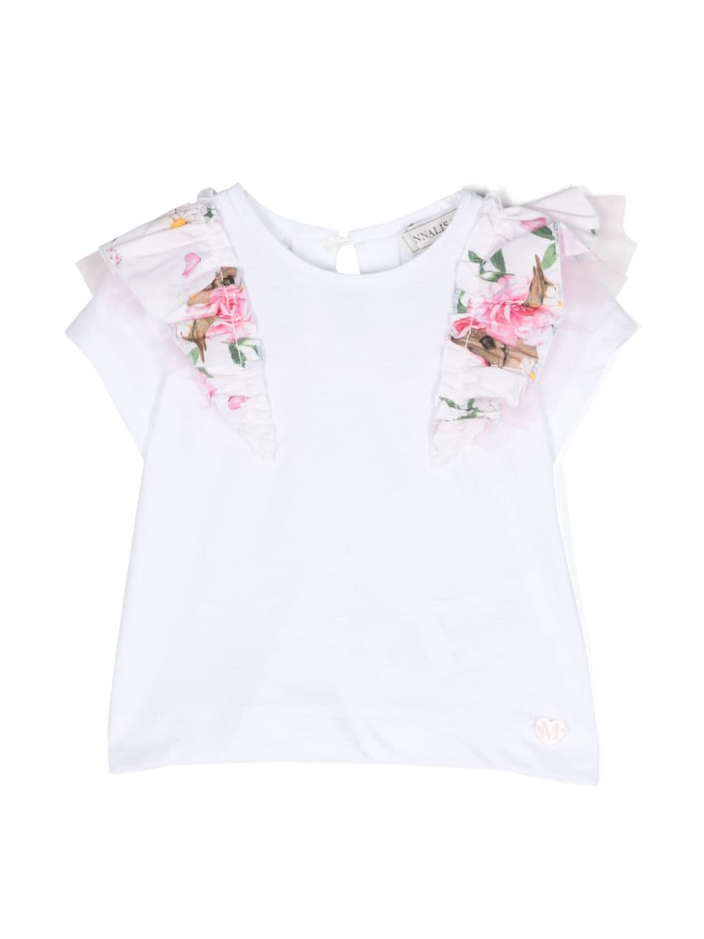 Monnalisa floral-print cotton T-shirt - White von Monnalisa