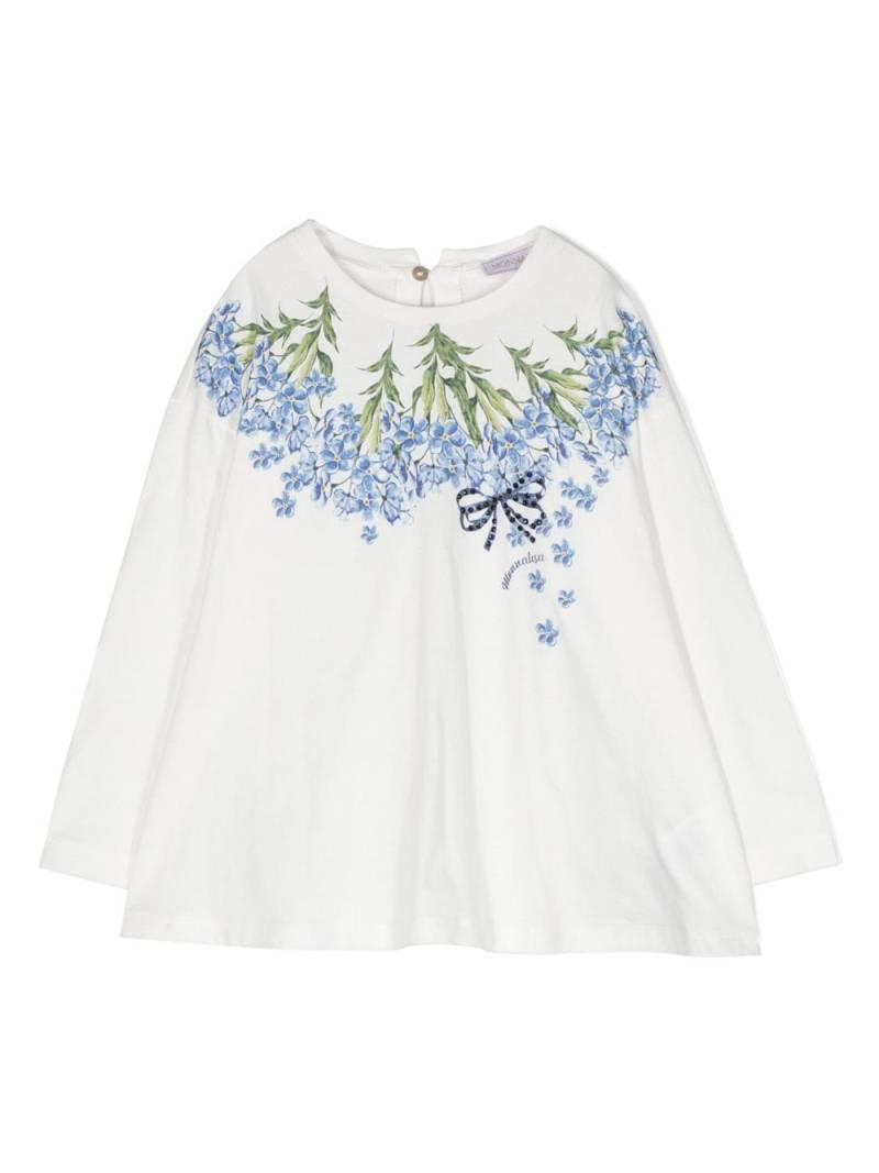 Monnalisa floral-print cotton blouse - White von Monnalisa