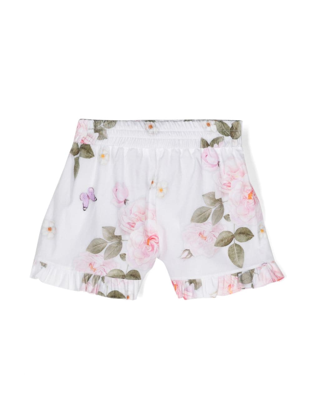 Monnalisa floral-print cotton shorts - White von Monnalisa