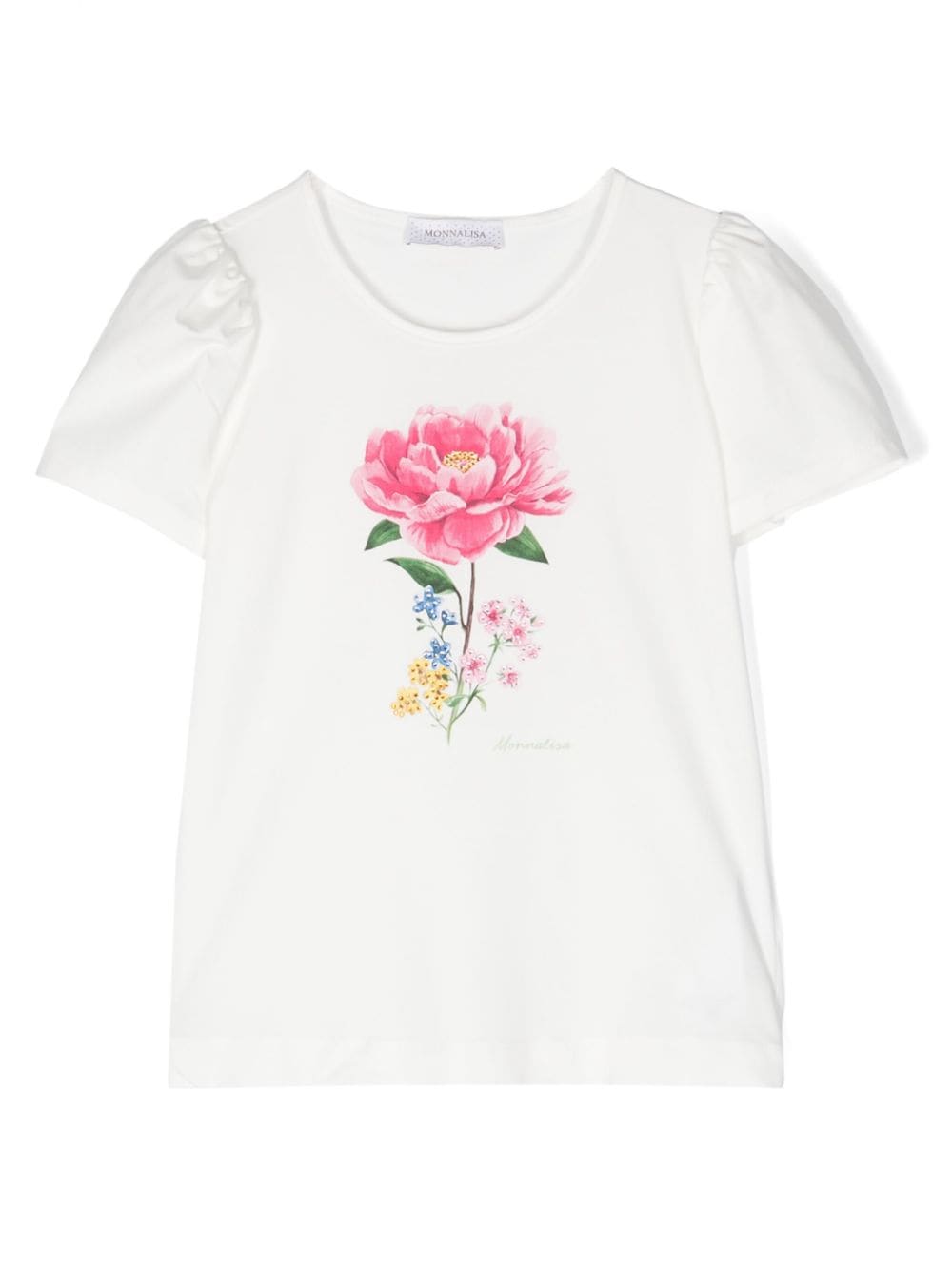 Monnalisa floral-print crew-neck T-shirt - White von Monnalisa
