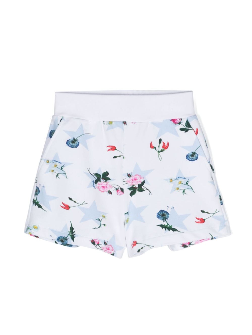 Monnalisa floral-print jersey-texture shorts - White von Monnalisa