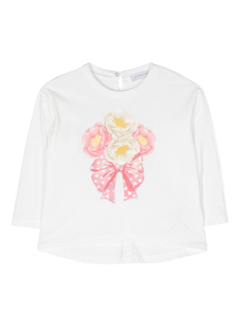 Monnalisa floral-print long-sleeve T-shirt - White von Monnalisa