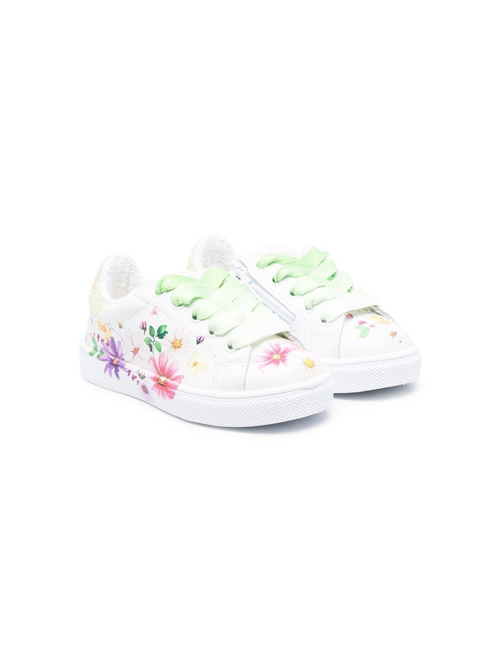 Monnalisa floral-print low-top sneakers - White von Monnalisa