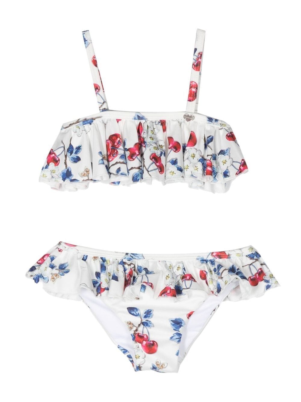 Monnalisa floral-print ruffled bikini set - White von Monnalisa