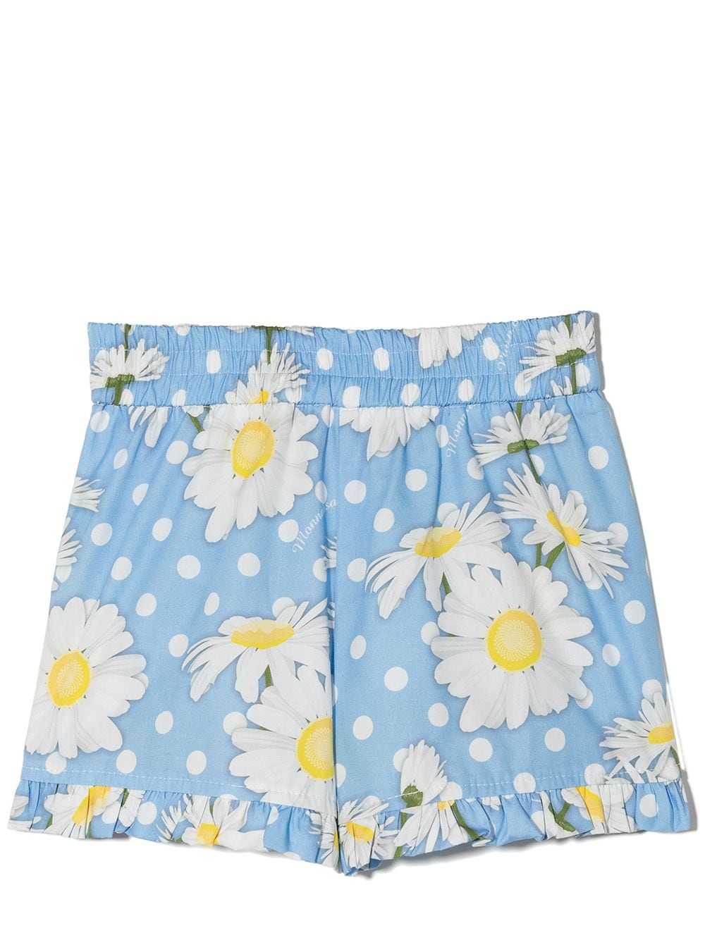 Monnalisa floral-print ruffled shorts - Blue von Monnalisa