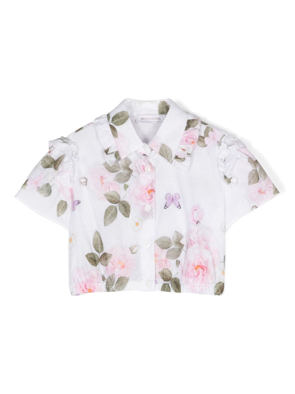 Monnalisa floral-print shirt - White von Monnalisa