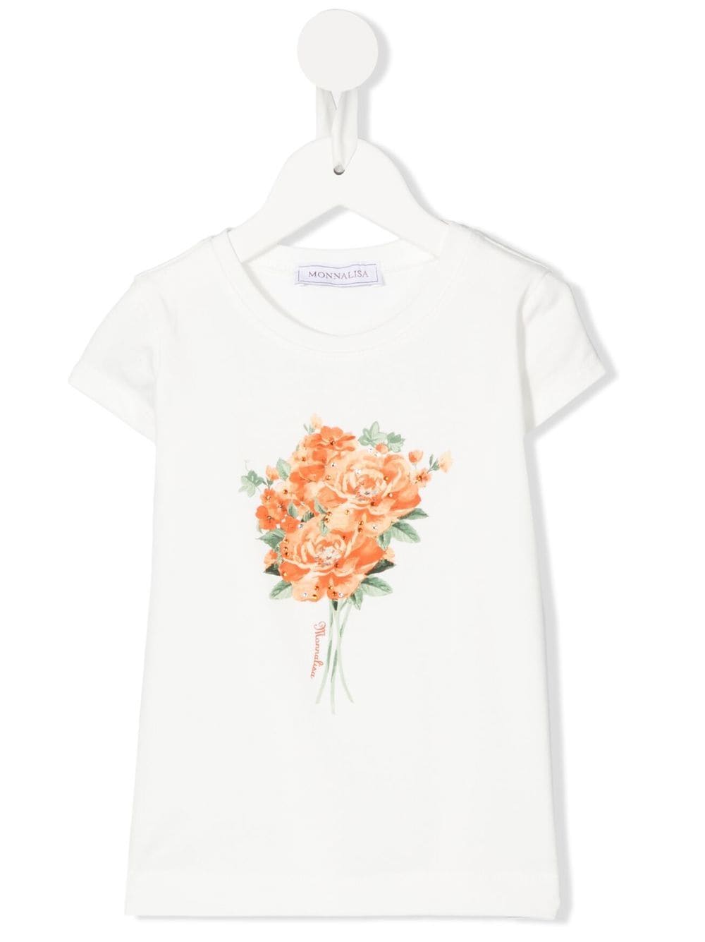 Monnalisa floral-print short-sleeved T-shirt - White von Monnalisa