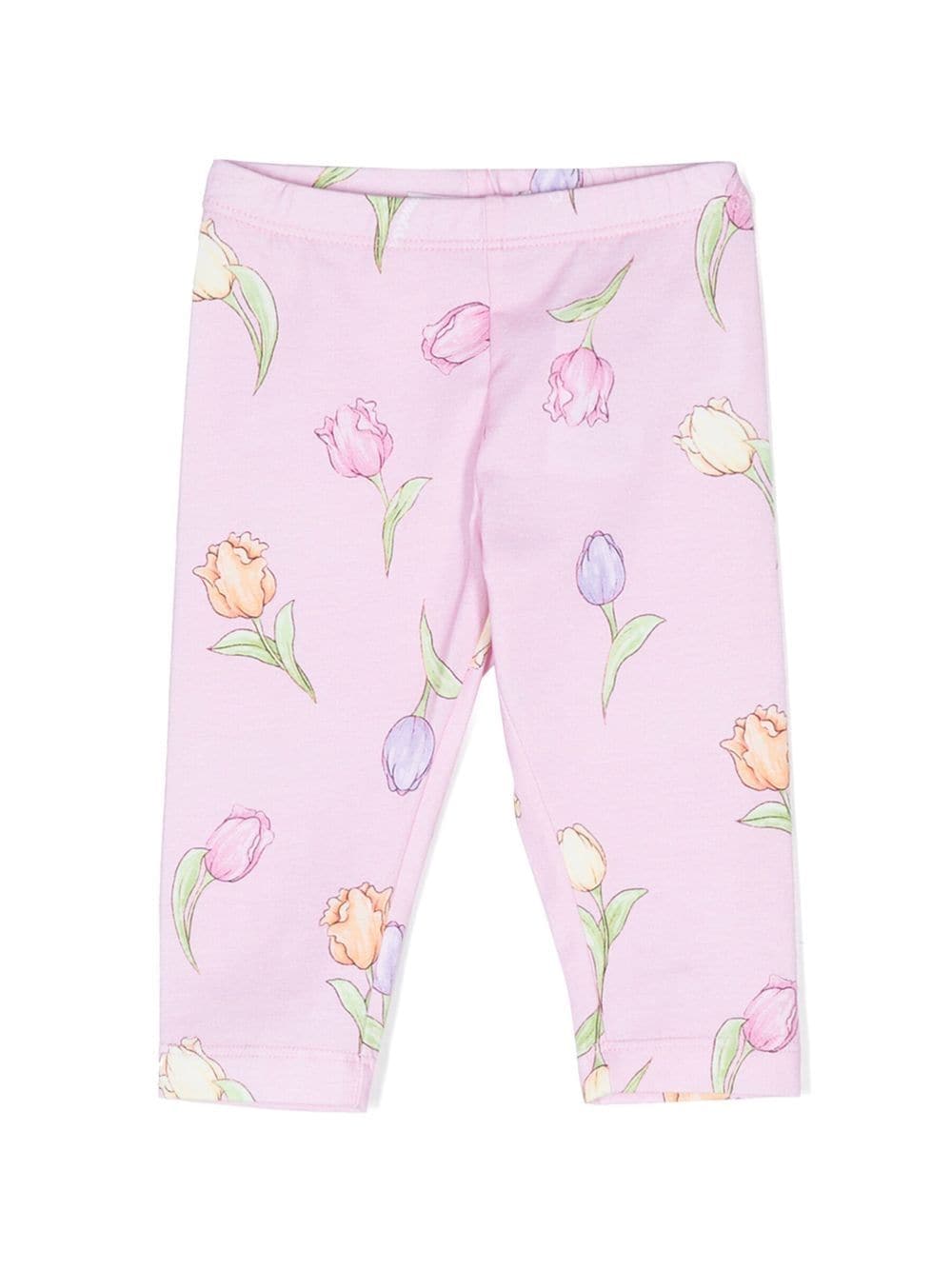 Monnalisa floral-print stretch-cotton leggings - Pink von Monnalisa