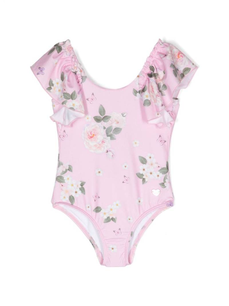 Monnalisa floral-print swimsuit - Pink von Monnalisa