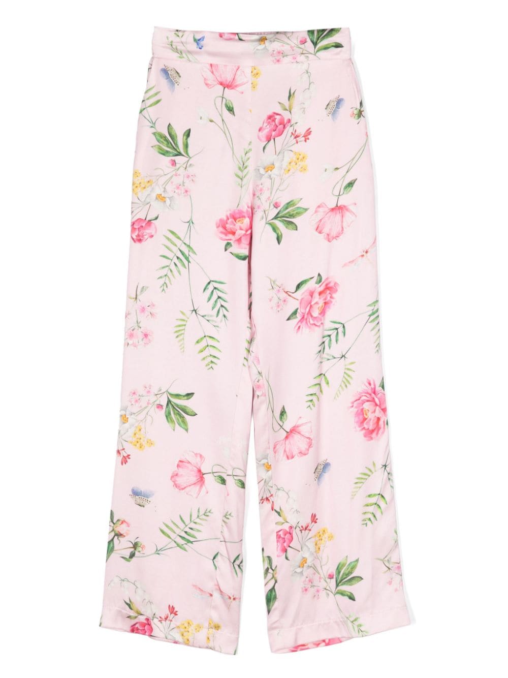 Monnalisa floral-print wide-leg trousers - Pink von Monnalisa
