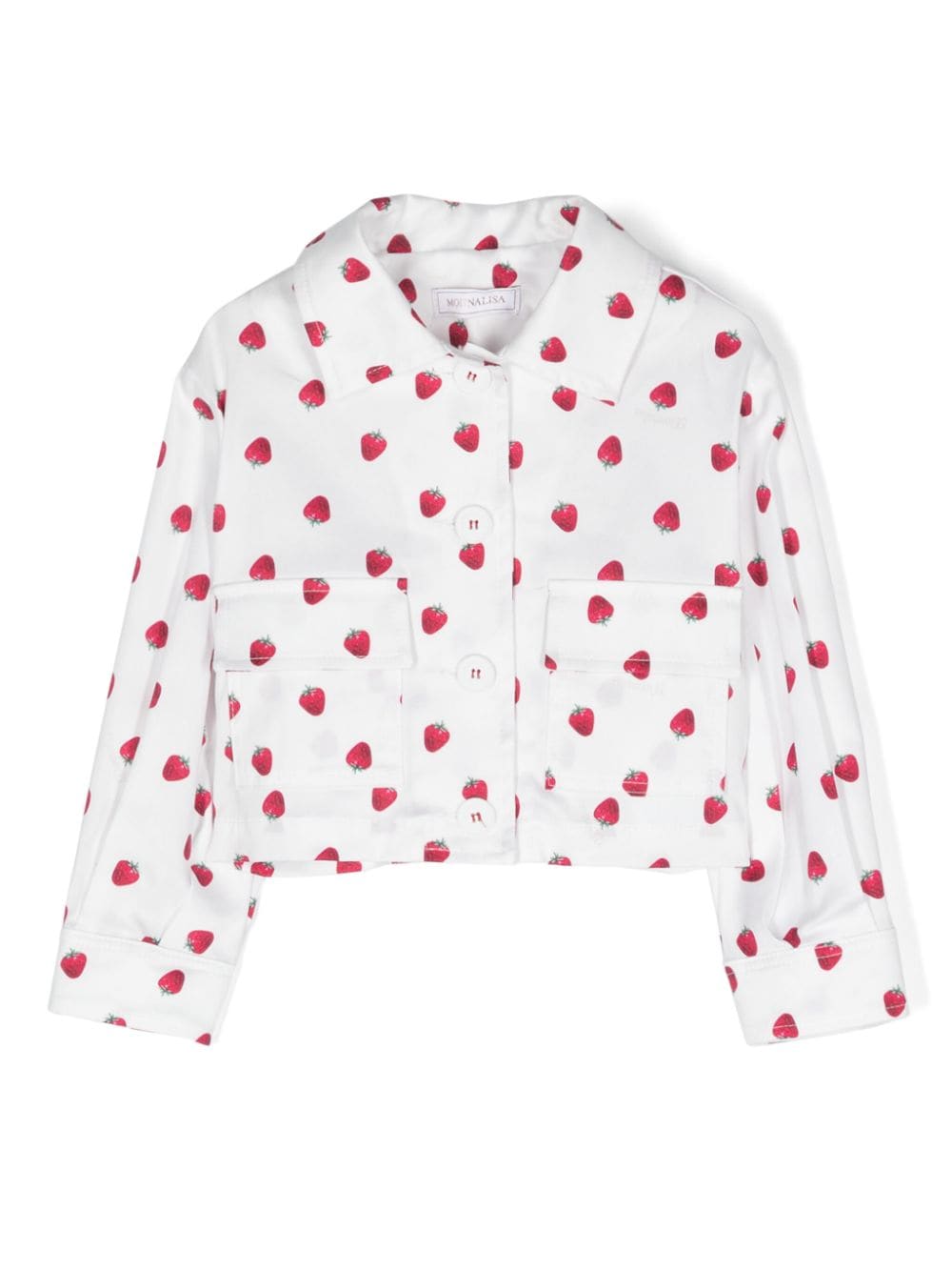 Monnalisa fruit-print cotton shirt jacket - White von Monnalisa