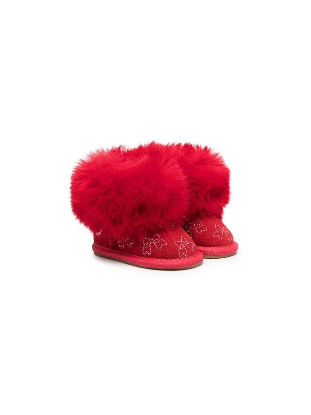 Monnalisa fur-ankle suede boots - Red von Monnalisa