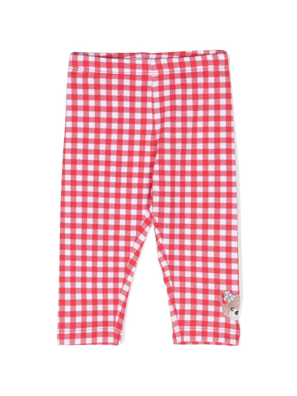 Monnalisa gingham-check stretch-cotton leggings - Red von Monnalisa