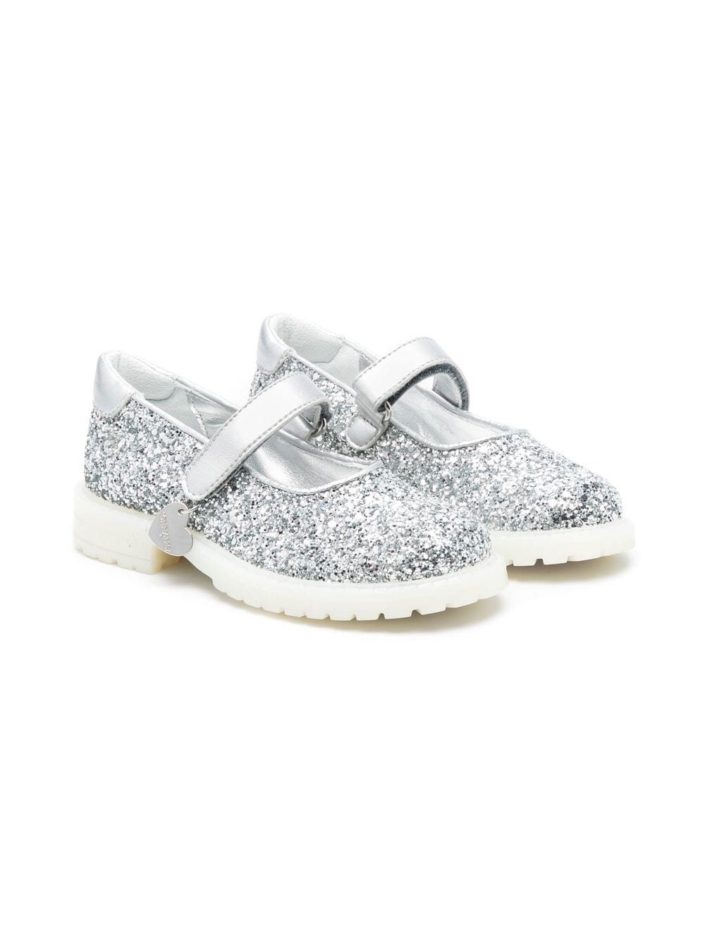 Monnalisa glittered flat ballerina shoes - Silver von Monnalisa
