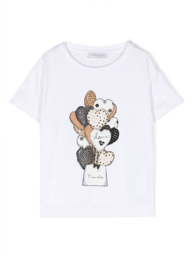 Monnalisa graphic-print cotton T-shirt - White von Monnalisa