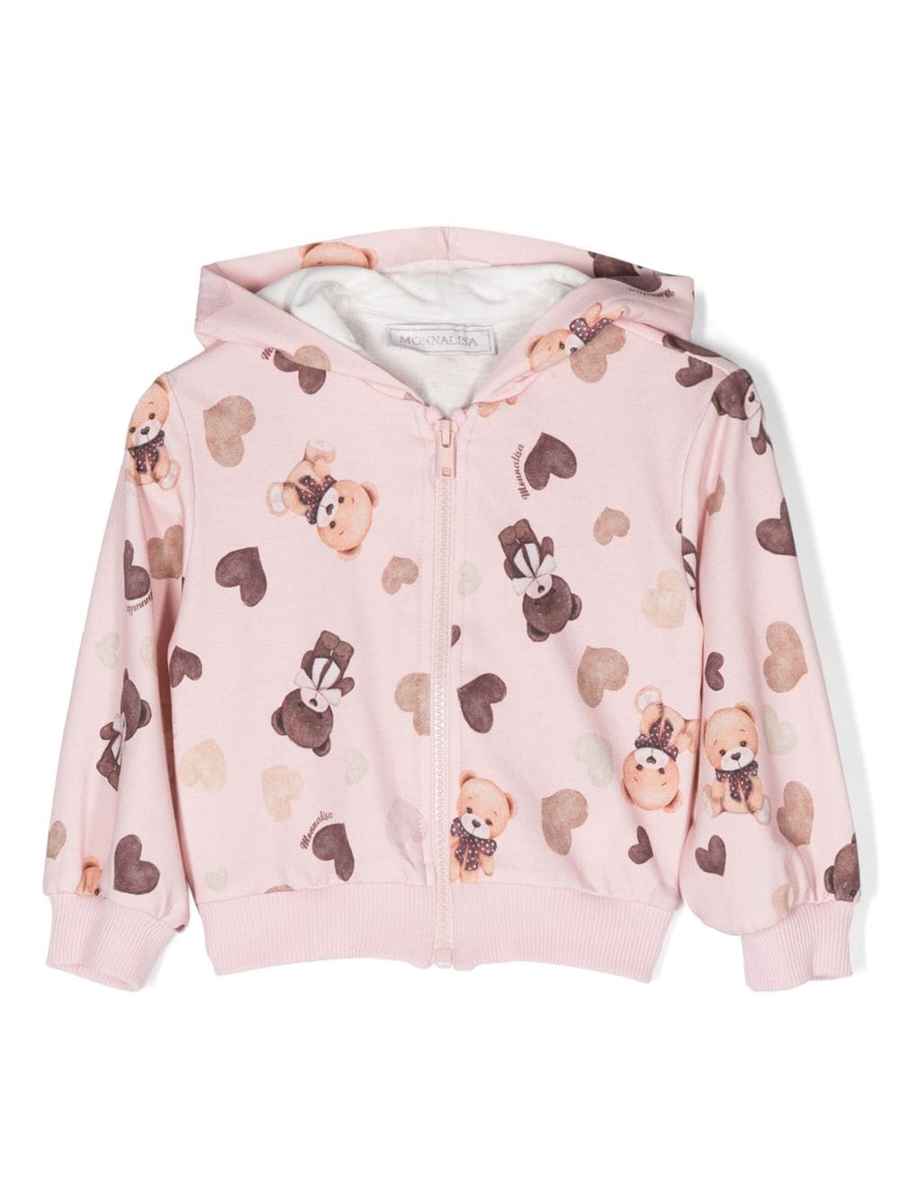 Monnalisa graphic-print zip-up hoodie - Pink von Monnalisa