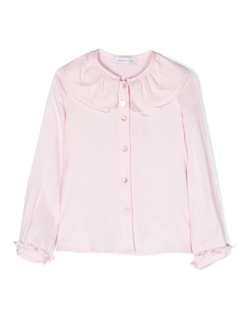 Monnalisa heart-charm bib-collar shirt - Pink von Monnalisa