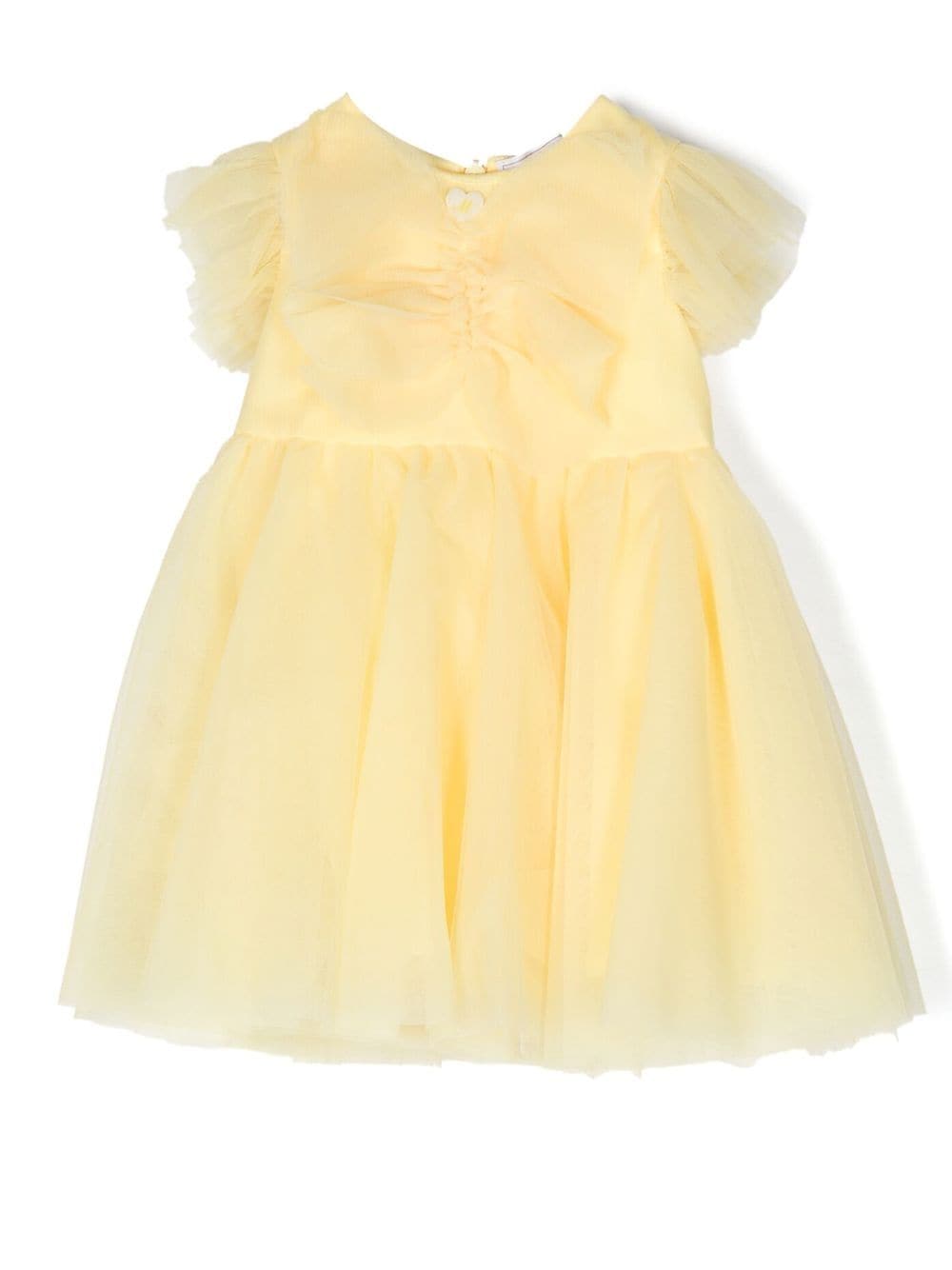 Monnalisa heart-charm flutter-sleeve dress - Yellow von Monnalisa