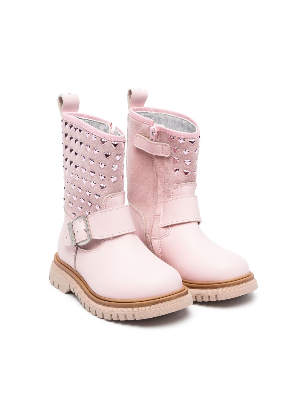 Monnalisa heart-motif ankle boots - Pink von Monnalisa