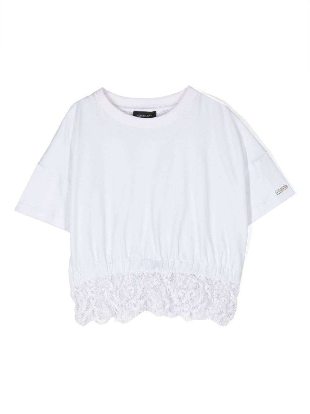 Monnalisa lace-panelling T-shirt - White von Monnalisa