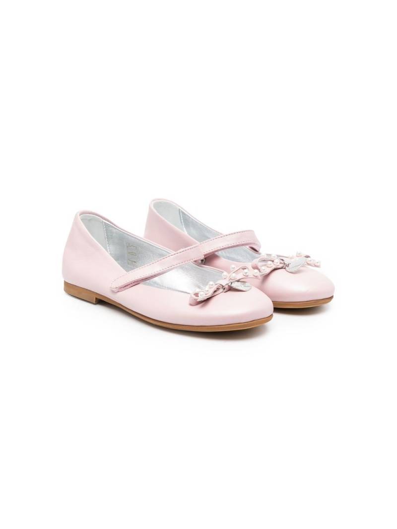 Monnalisa logo-charm 15mm ballerina shoes - Pink von Monnalisa