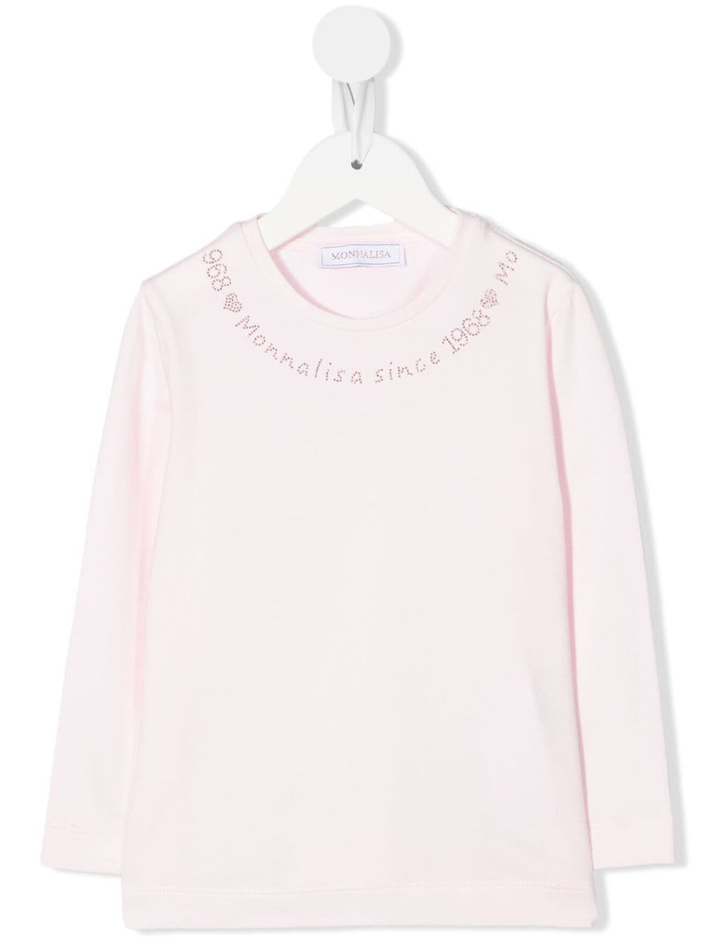 Monnalisa logo-embellished long-sleeve T-shirt - Pink von Monnalisa