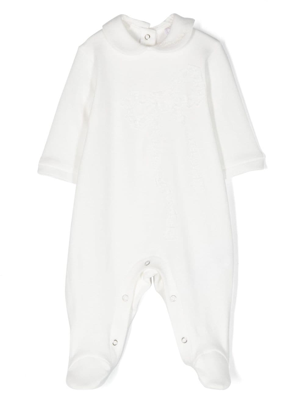 Monnalisa logo-embroidered cotton pyjamas - White von Monnalisa