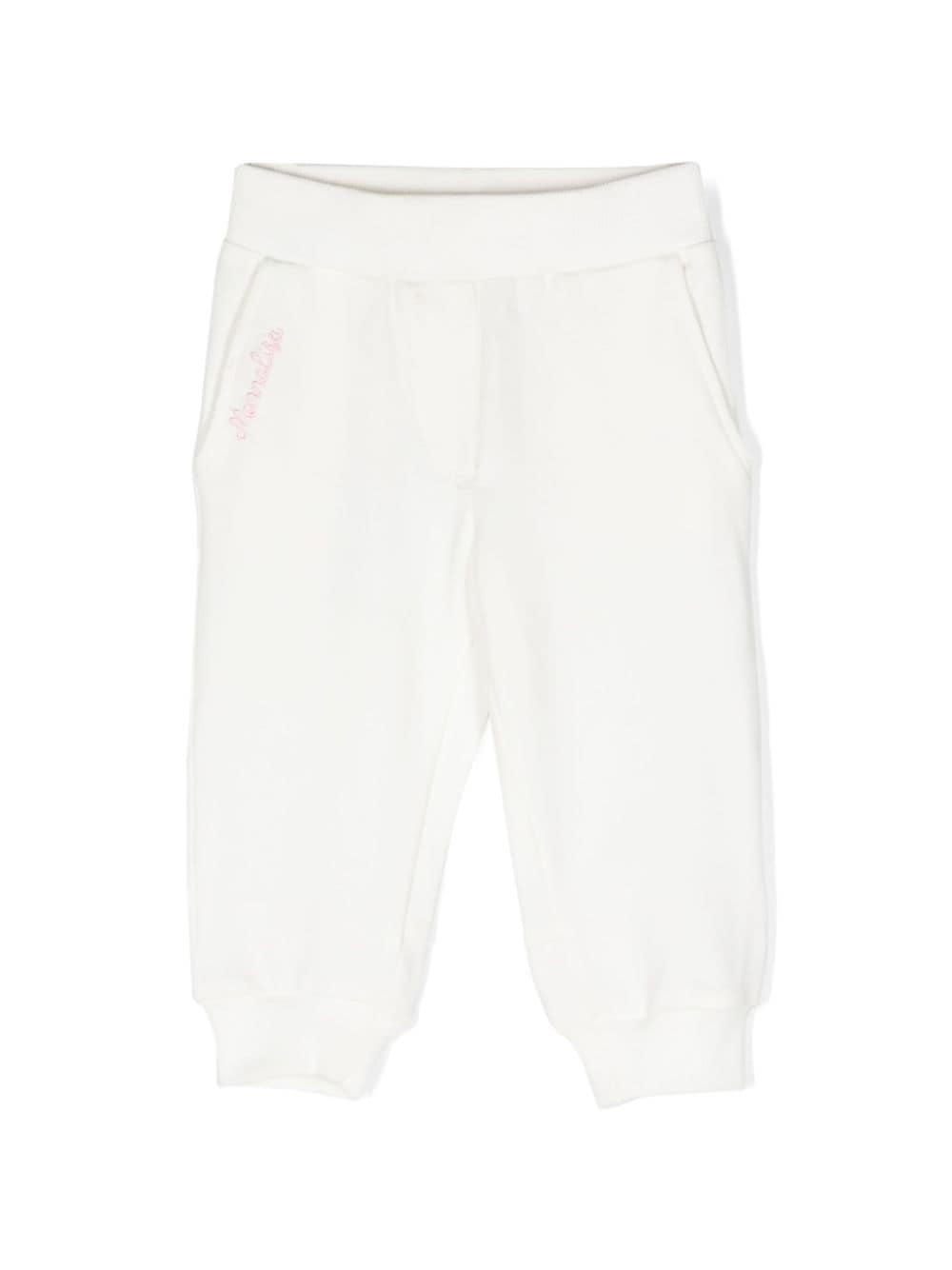 Monnalisa logo-embroidered track pants - White von Monnalisa