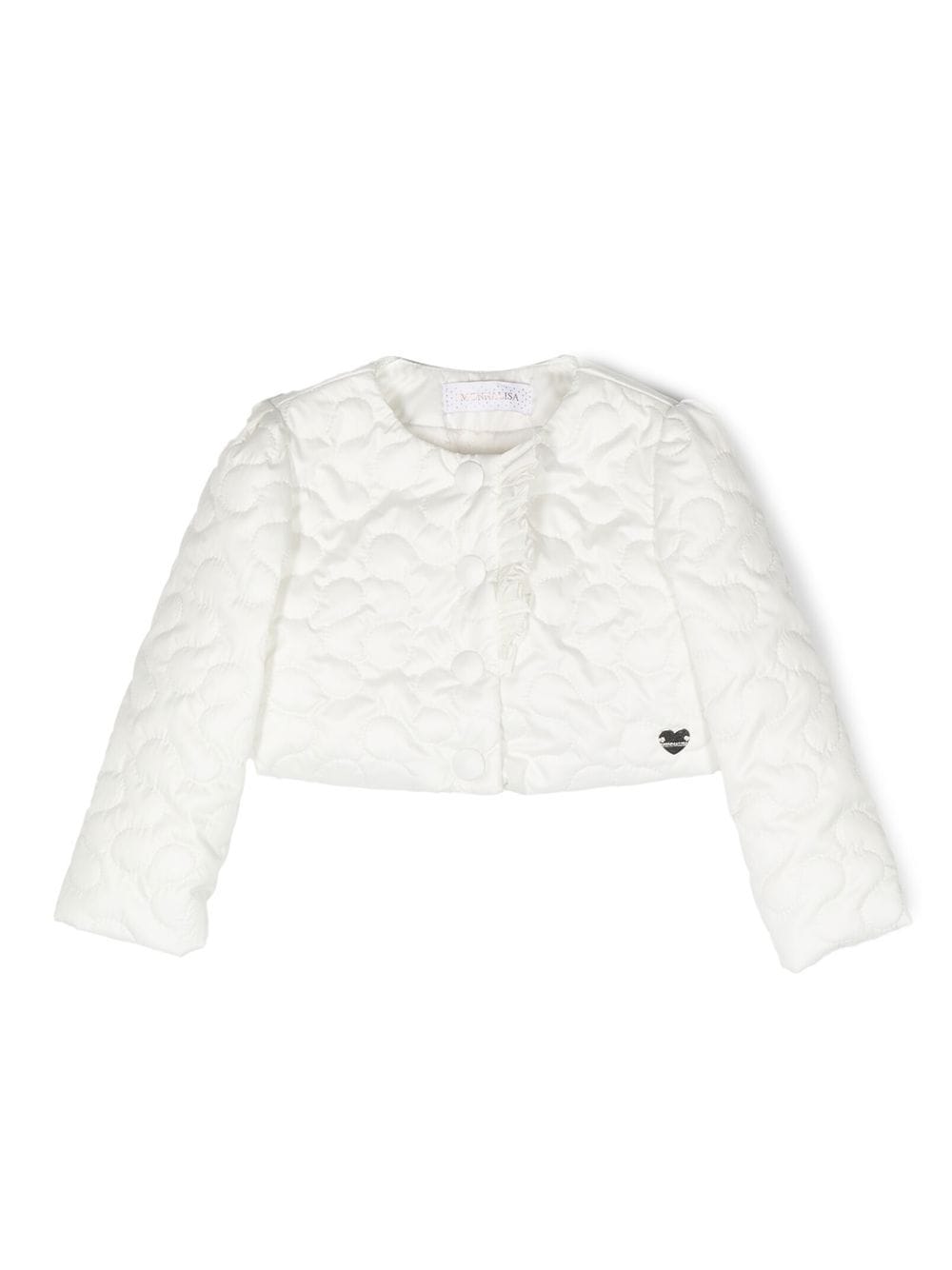 Monnalisa logo-patch quilted jacket - White von Monnalisa