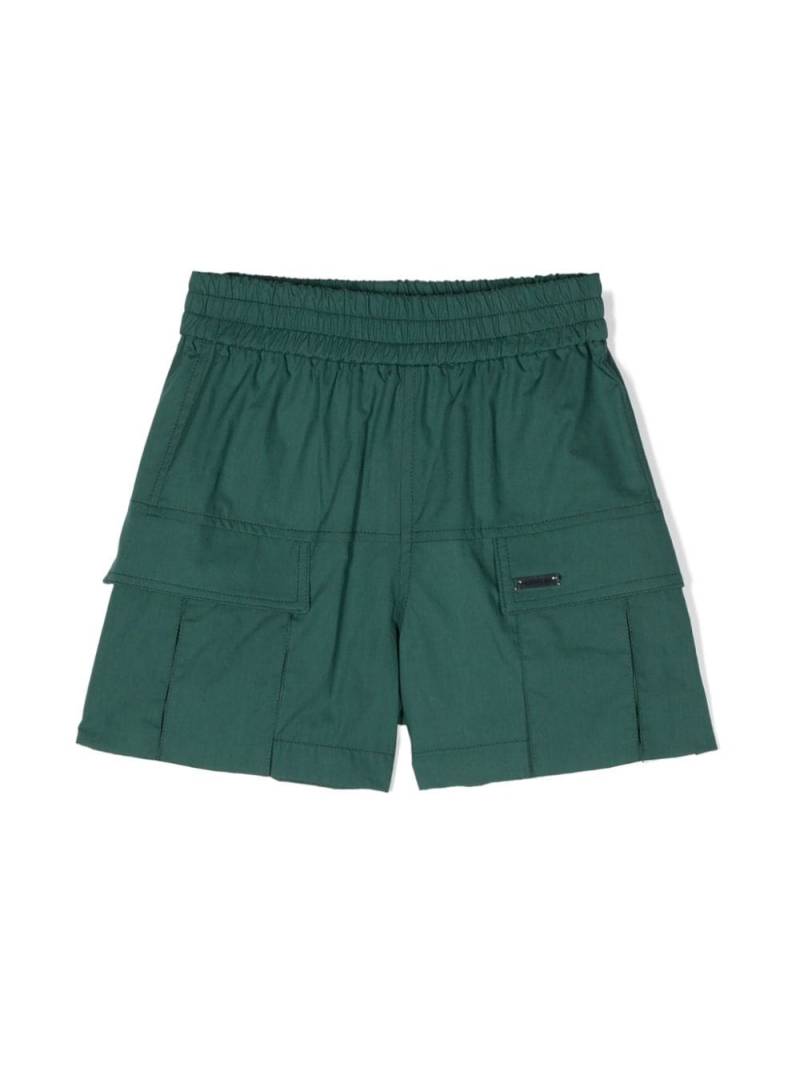 Monnalisa logo-plaque elasticated-waistband shorts - Green von Monnalisa