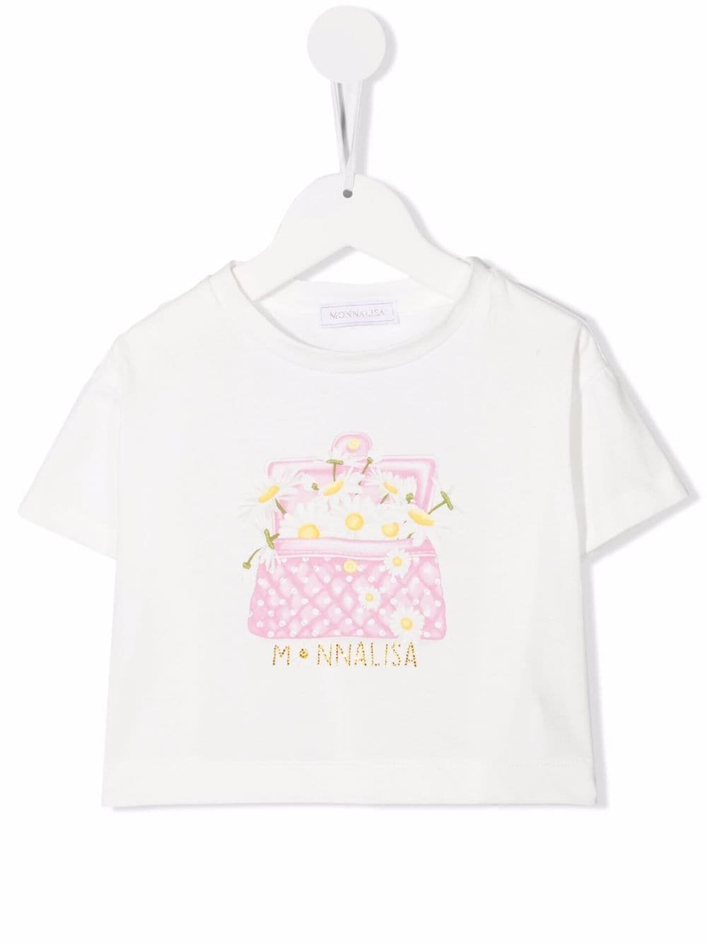 Monnalisa logo-print T-shirt - White von Monnalisa